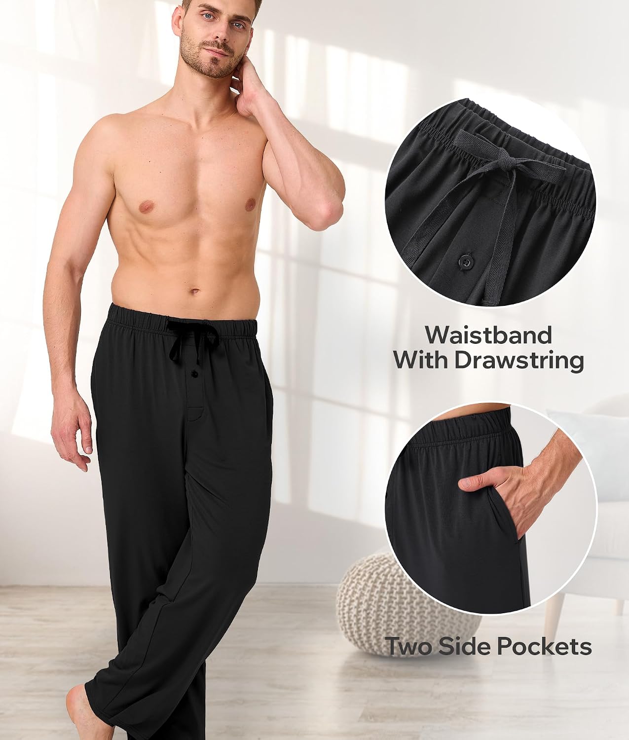 Detalle 2 de BAMBOO COOL Men's Pajama Pants with Pockets