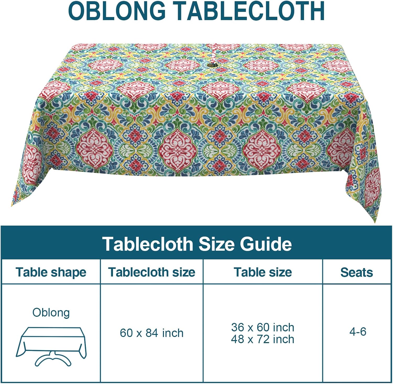 Detalle de DYTXIII Outdoor Tablecloth 84 x 60 Inches