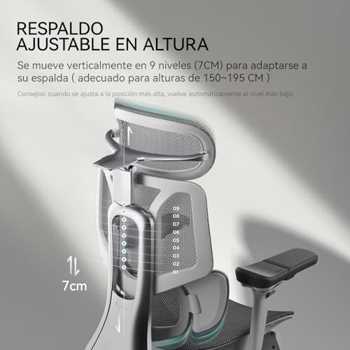 Thumbnail 4 de Hbada E3 Pro Silla de Oficina Ergonomica 🪑 Con Reposapiés Gris
