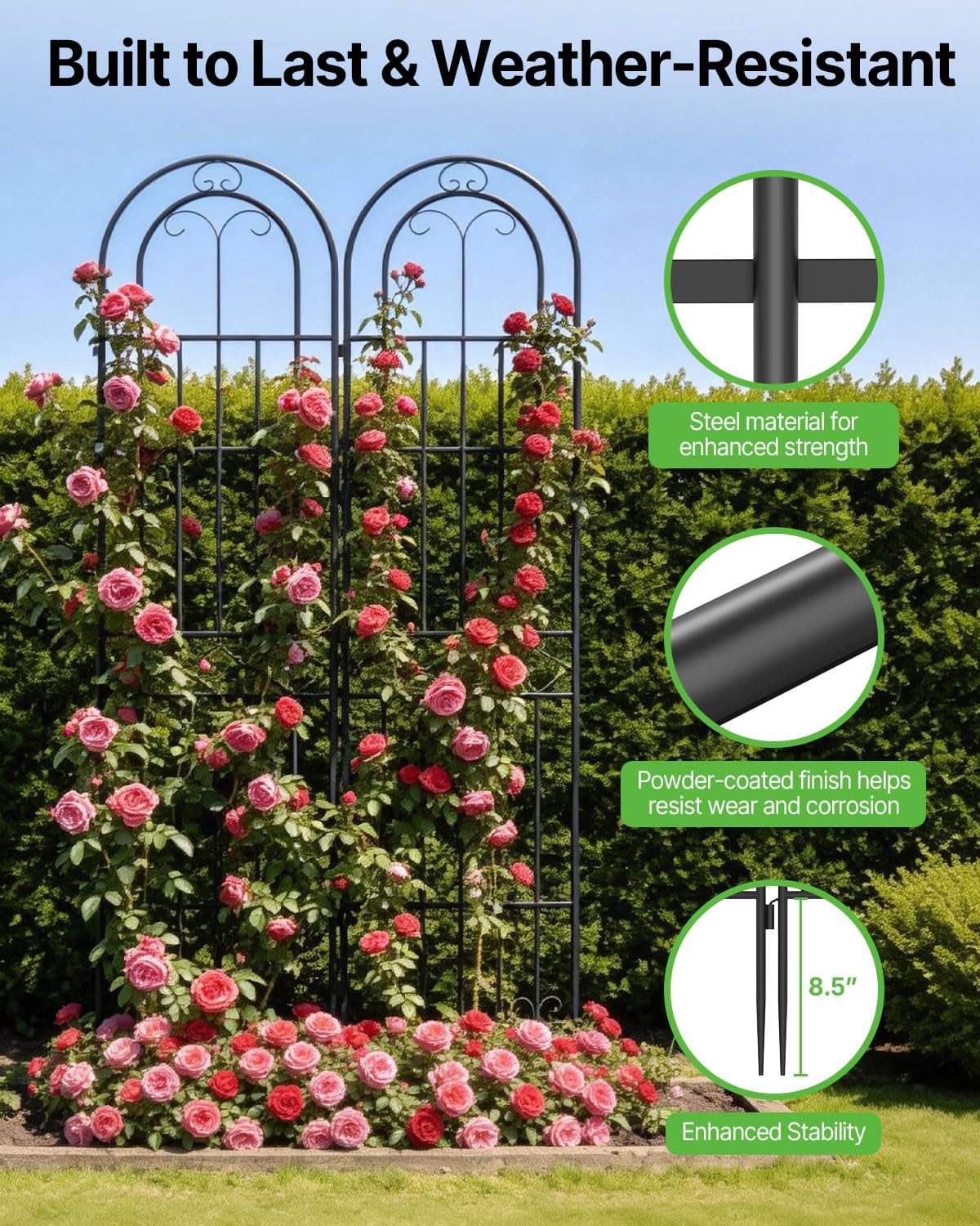 Detalle 2 de Suteck Metal Garden Trellis 87-Inch