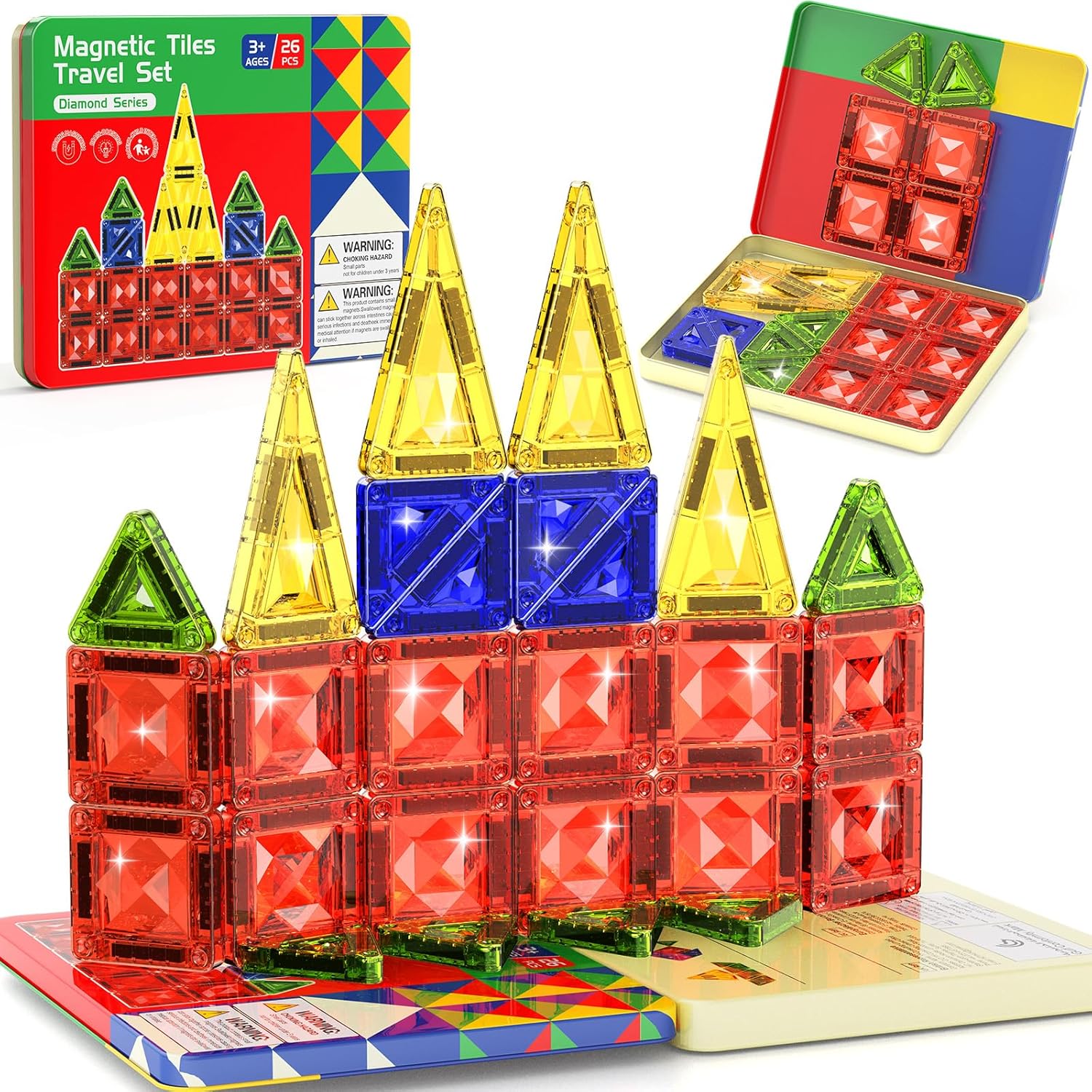 Thumbnail 5 de burgmate Magnetische Bausteine für Kinder (ab 3 Jahren) – Mini Magnetbausteine Reise-Spielzeug mit Tragbar Magnetbox, 26-teilig