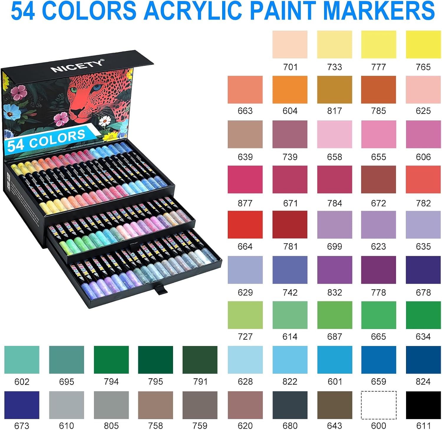Thumbnail 6 de NICETY 54 Colours Dual Tip Acrylic Paint Pens Set – A practical multi-surface choice