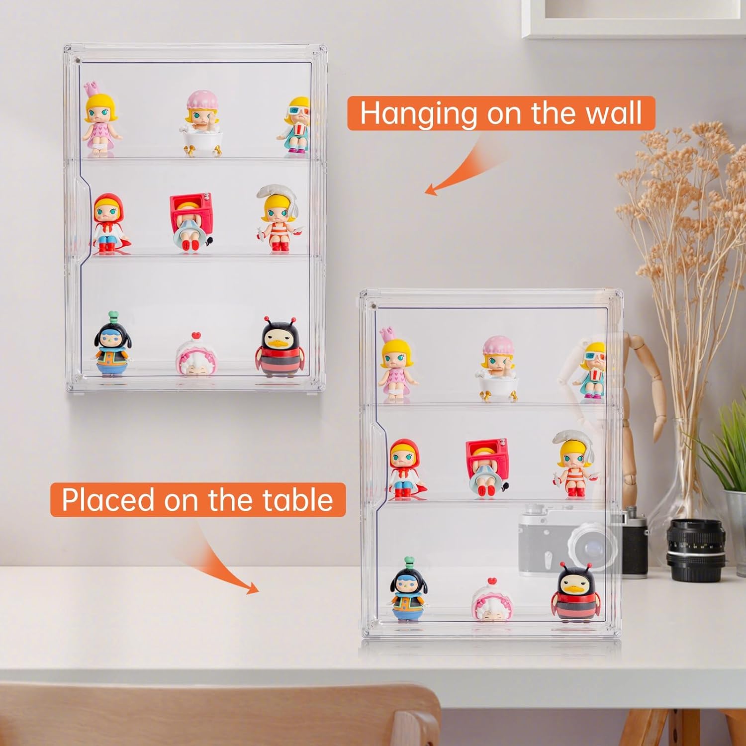 Thumbnail 1 de BOHOIDEE 3-Tier Clear Acrylic Display Case with Magnetic Door (Wall-Mounted)
