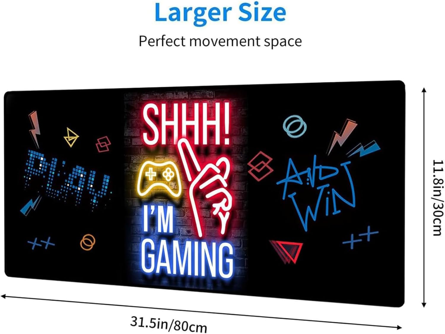 Thumbnail 2 de Extended Gaming Mouse Pad (80x30cm) – stitched edges desk mat with non-slip rubber base