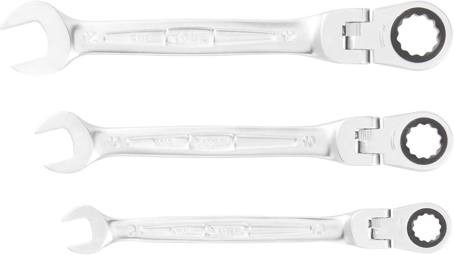 Detalle de トネ(TONE) RMF300 首振ラチェットめがねレンチセット 8・10・12mm