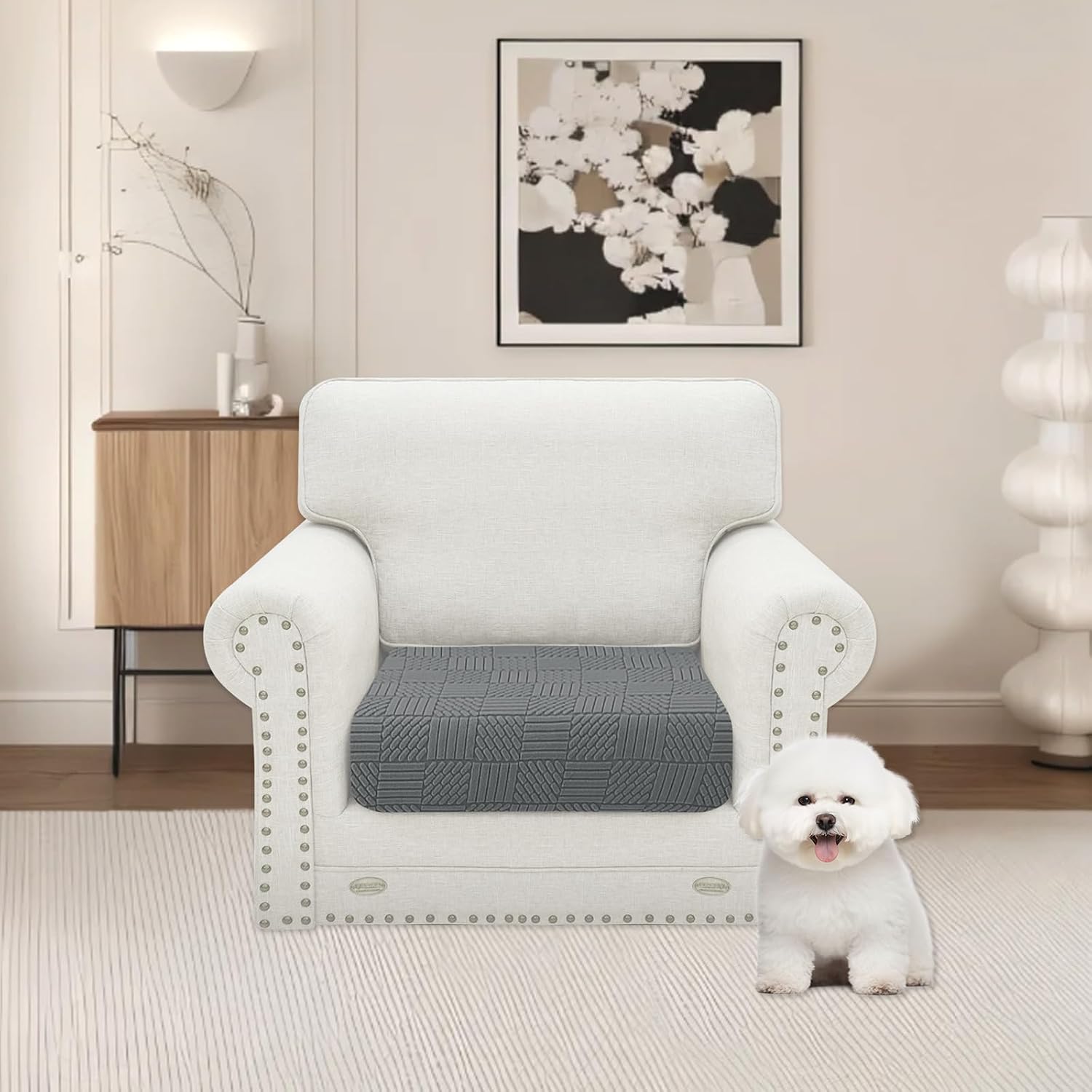 Detalle de Ystyle Copriseduta Divano Elasticizzato 1 Posto Grigio Chiaro