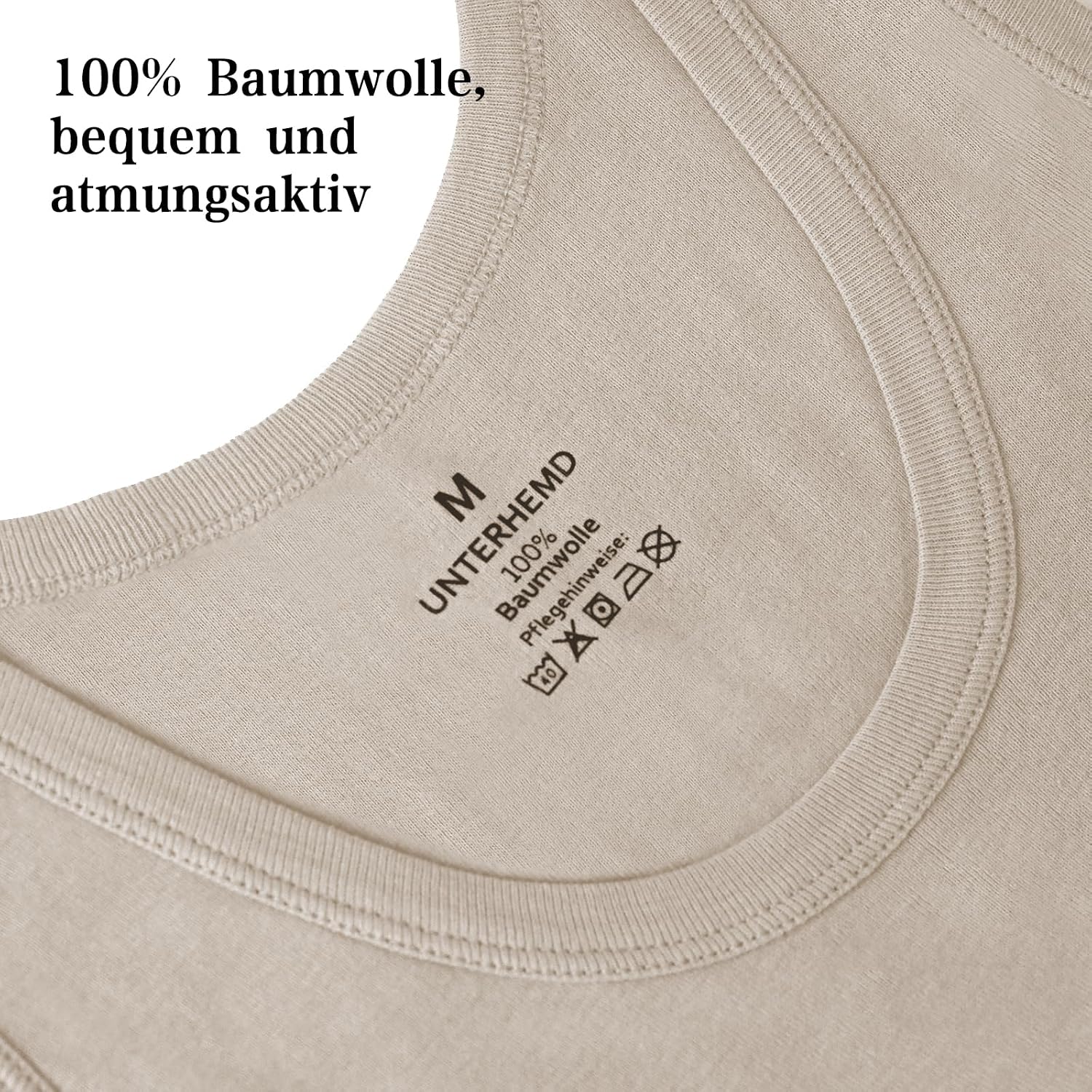 Detalle 2 de Smart Sir Herren Unterhemd im 3/5er Pack – Tank Tops aus Baumwolle, Schwarz/Weiß
