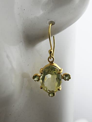 Thumbnail 2 de Zitronenquarz Peridot Ohrringe Silber 925 Vergoldet von Sophia Rose Jewellery