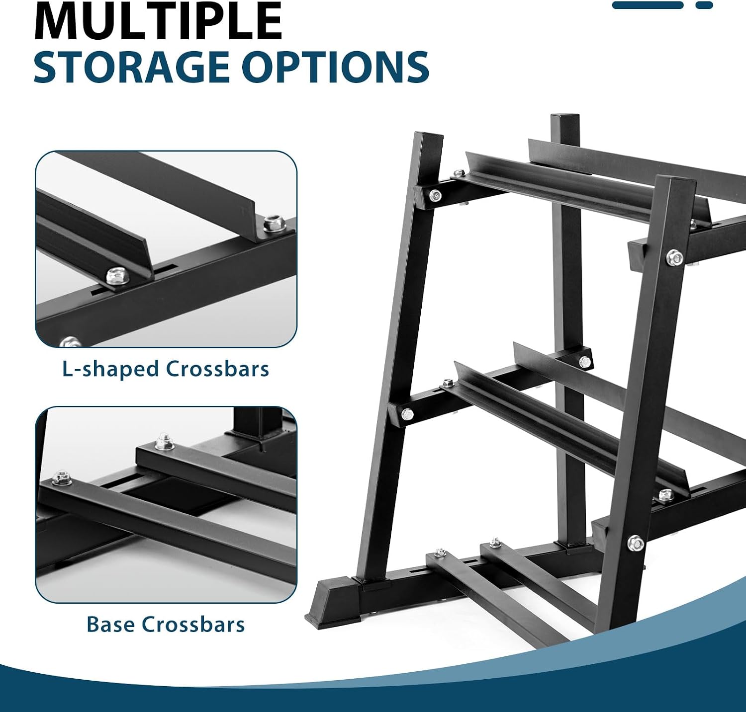 Detalle 1 de Bongkim 3-Tier Dumbbell Rack, Adjustable Alloy Steel Storage Stand