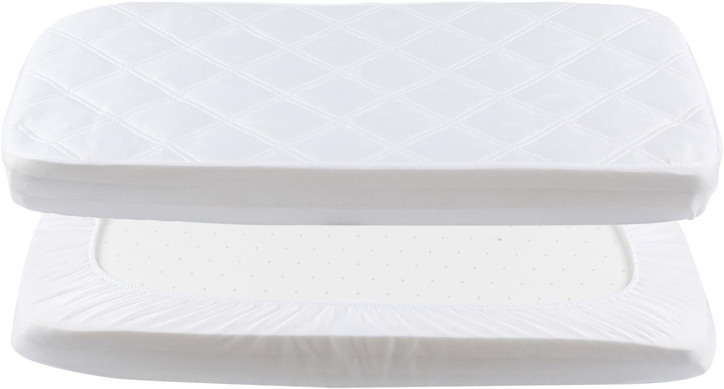 Detalle de Yoofoss Next to Me Crib Mattress Protector (Waterproof) 51 x 85 cm – Waterproof breathable baby cover