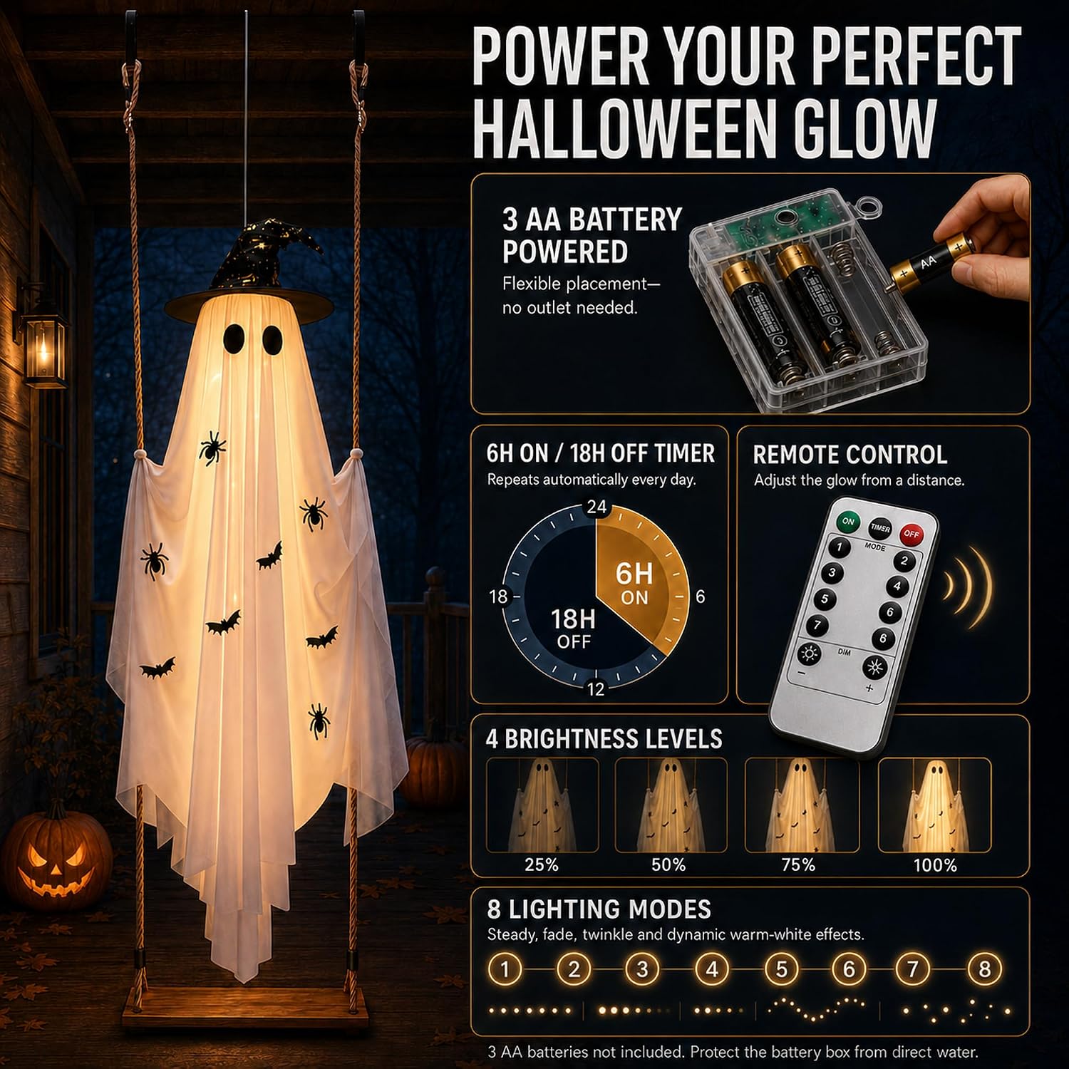 Detalle de Halloween Hanging Ghost Decoration, 5.9 ft