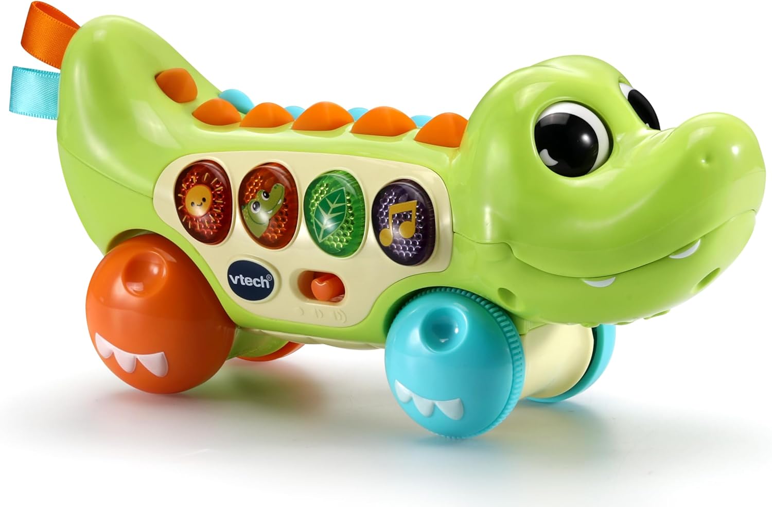 Detalle de VTech Baby Squishy Spikes Alligator: Push Along Toy for Sensory & Early Learning