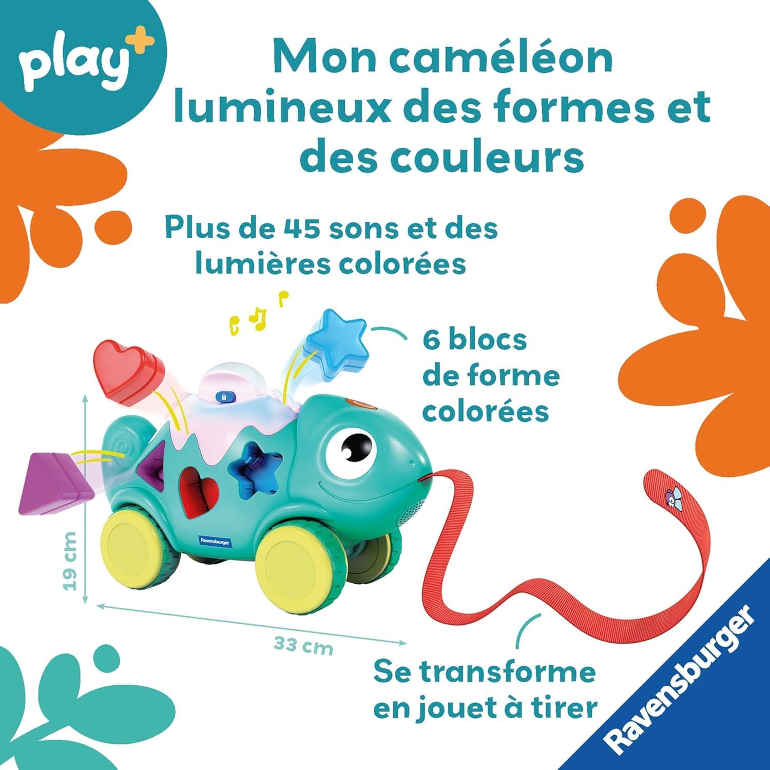 Thumbnail 1 de Ravensburger Play+ Mon caméléon lumineux des formes et des couleurs (version française) – jeu bébé dès 1 an