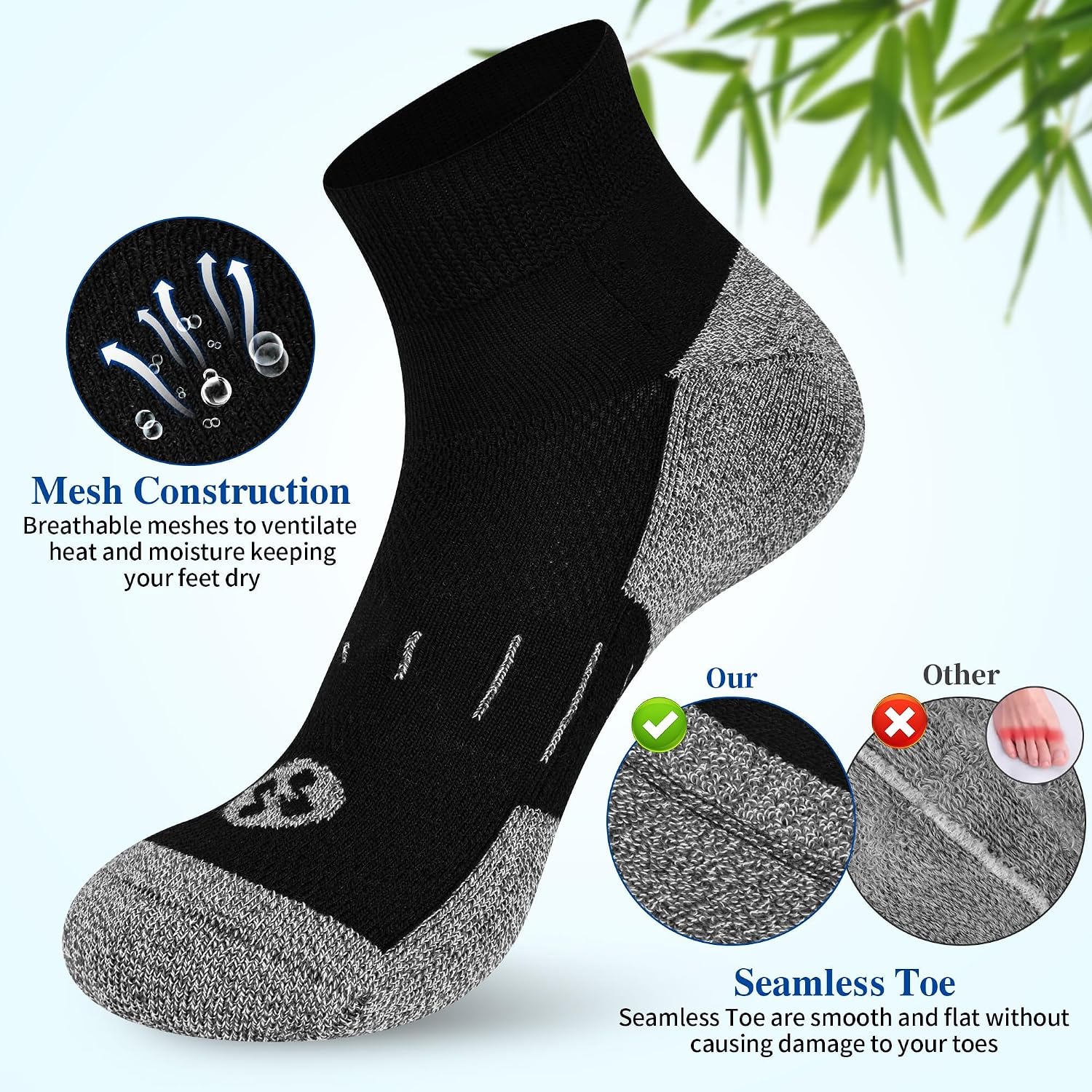 Detalle 2 de NOLUNT Diabetic Socks, 6-Pair Pack