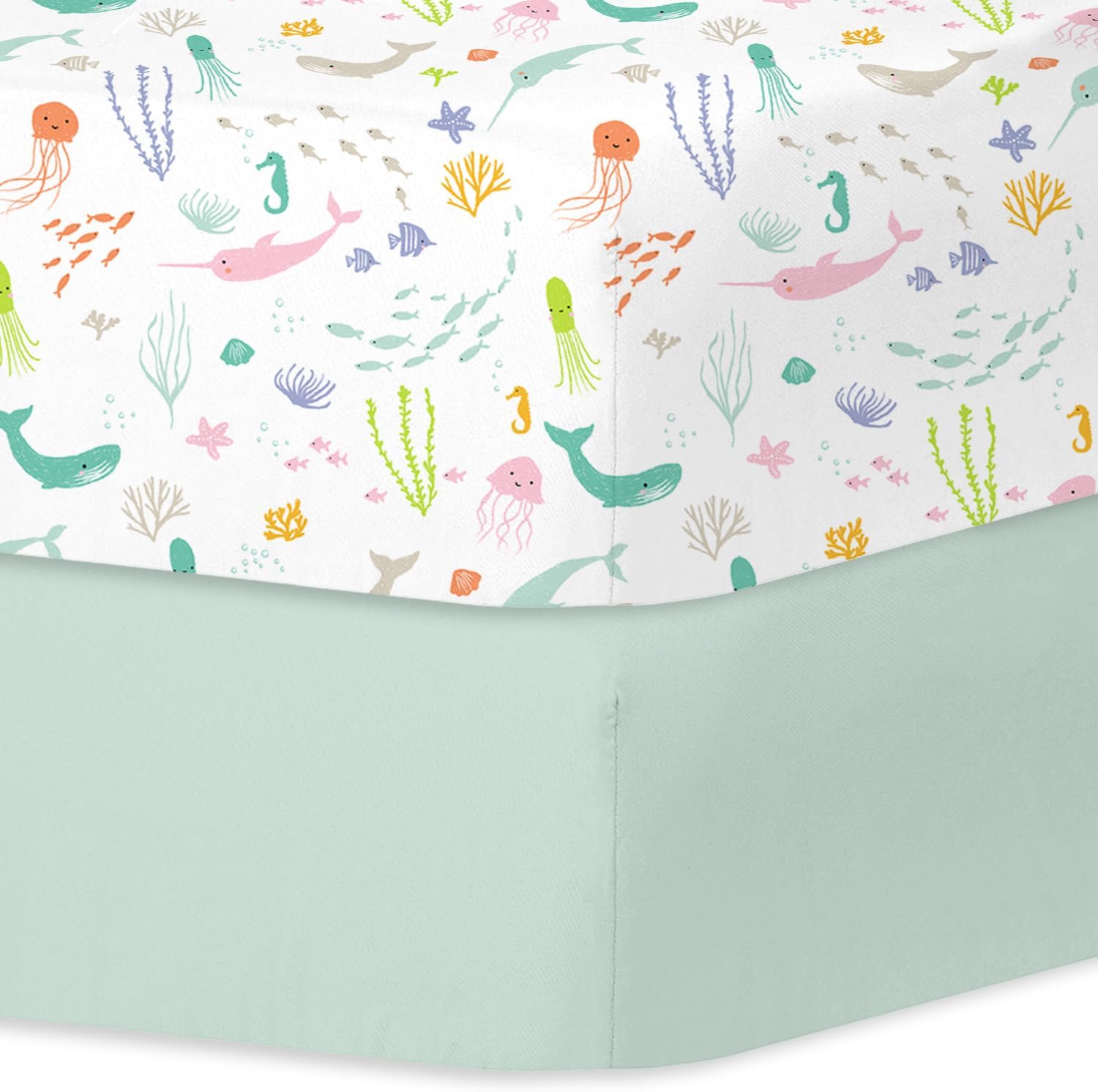 Detalle de Little Grape Land Spannbettlaken 70×140 cm – 2er Pack aus Mikrofaser, atmungsaktiv und pflegeleicht
