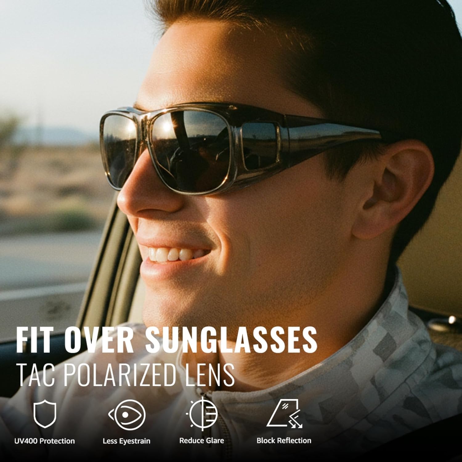 Thumbnail 1 de Myiaur fit over sunglasses with polarised wraparound lenses (UV400) for driving and outdoors