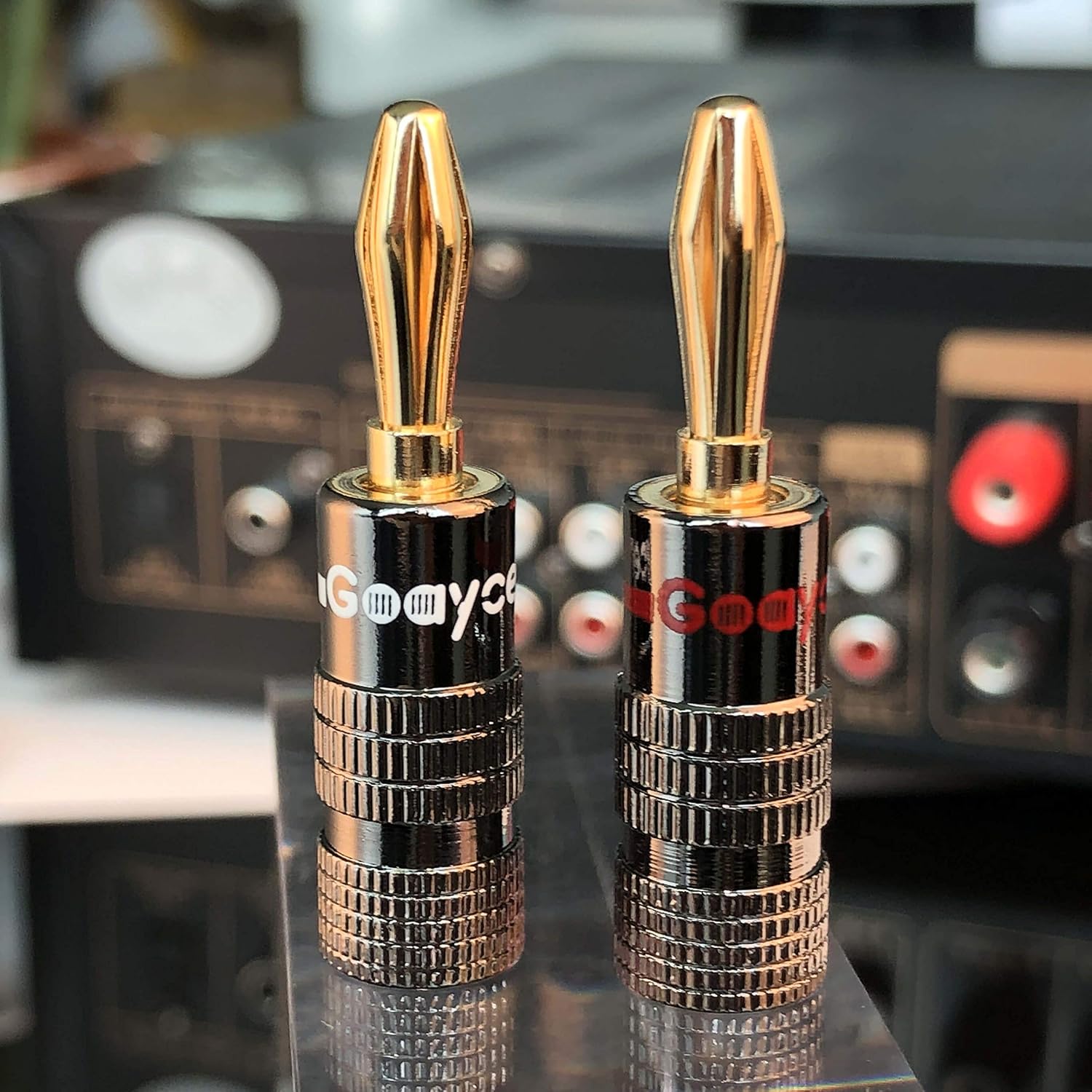 Detalle de Goaycer 4mm gold banana plugs 12 pcs