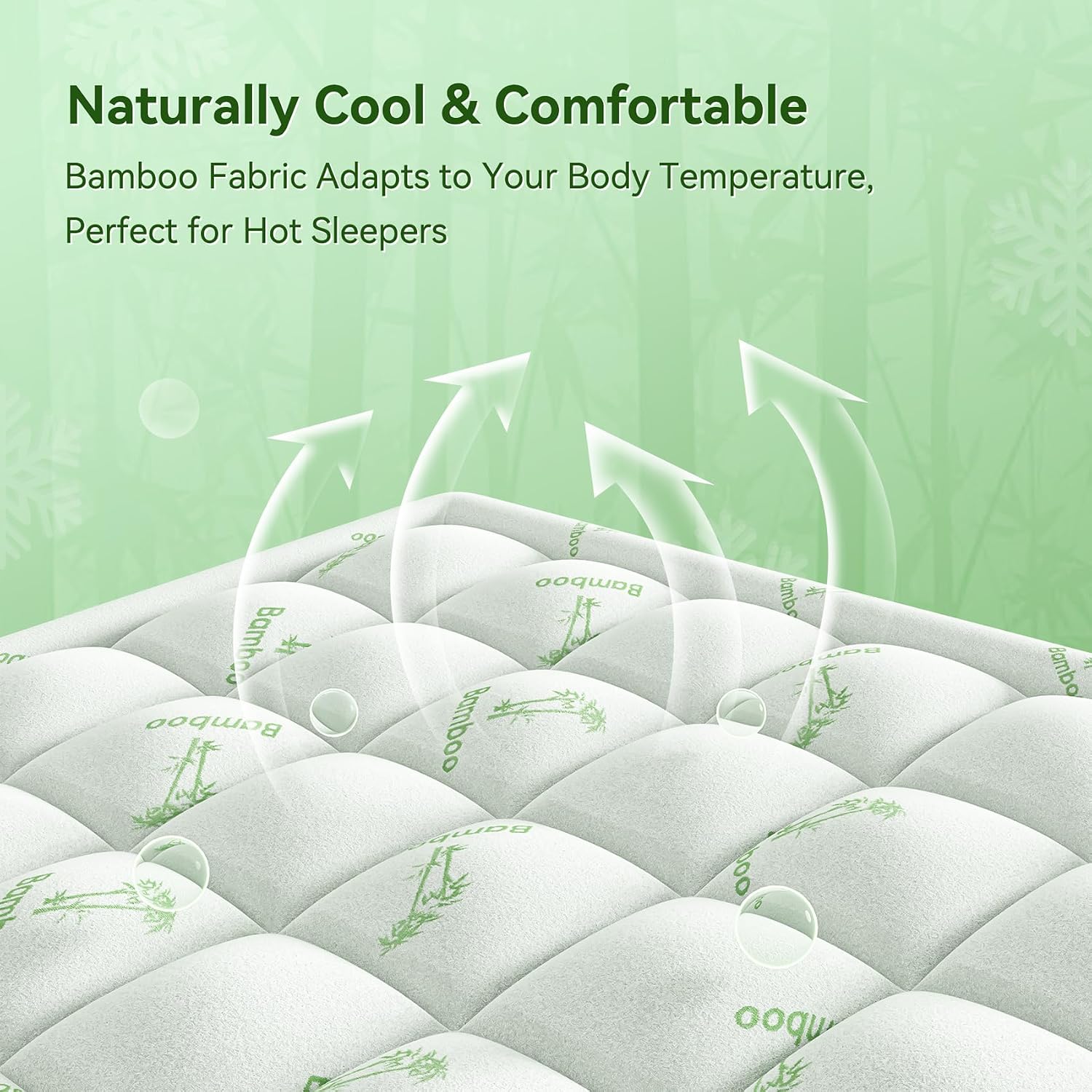 Thumbnail 3 de SunStyle Home Memory Foam Mattress Topper, Double/Full, 8–21 in Deep Pocket