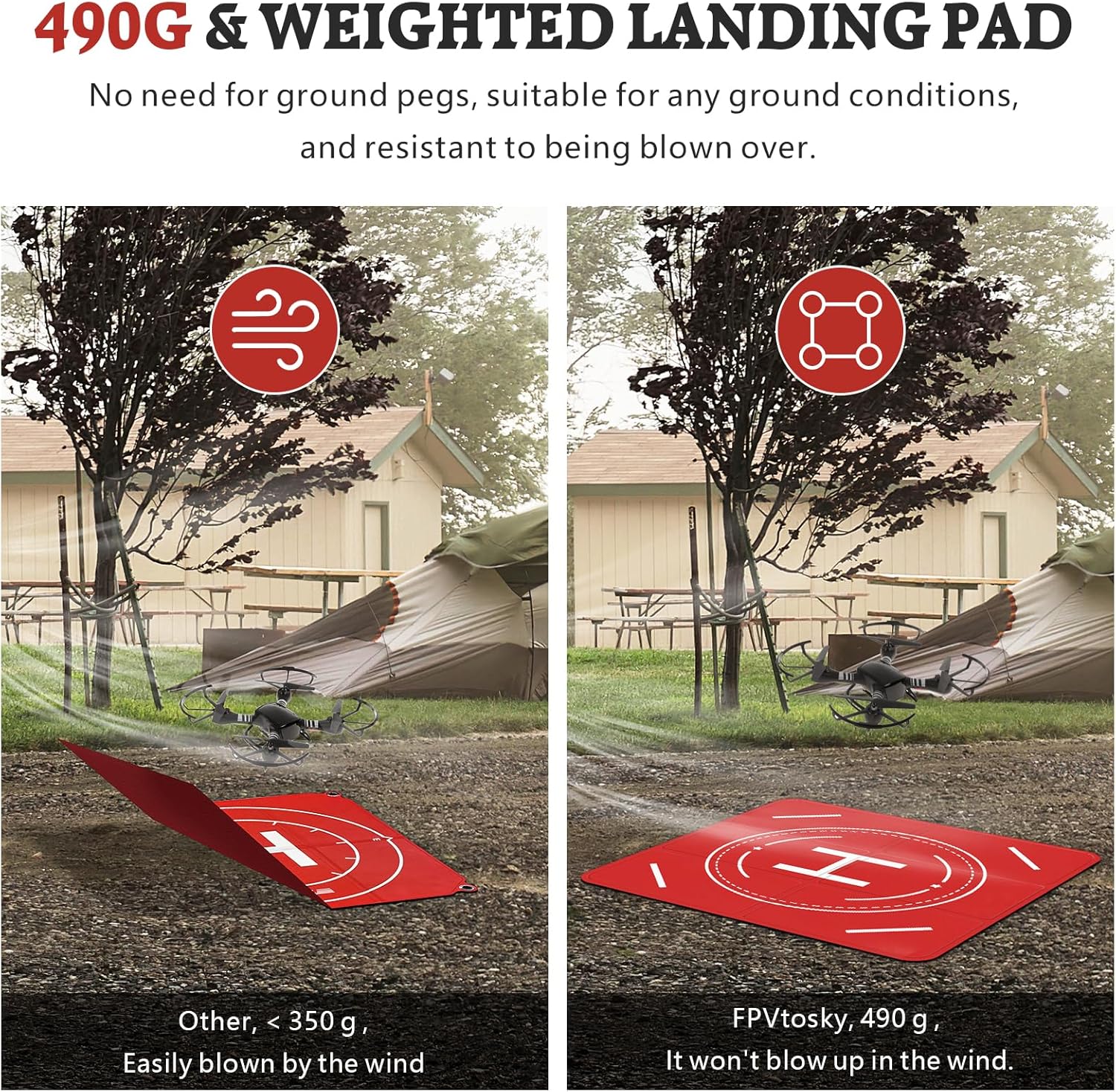 Thumbnail 3 de FPVtosky Nighttime Reflective Drone Landing Pad (Fast-Fold, Waterproof, Weighted)