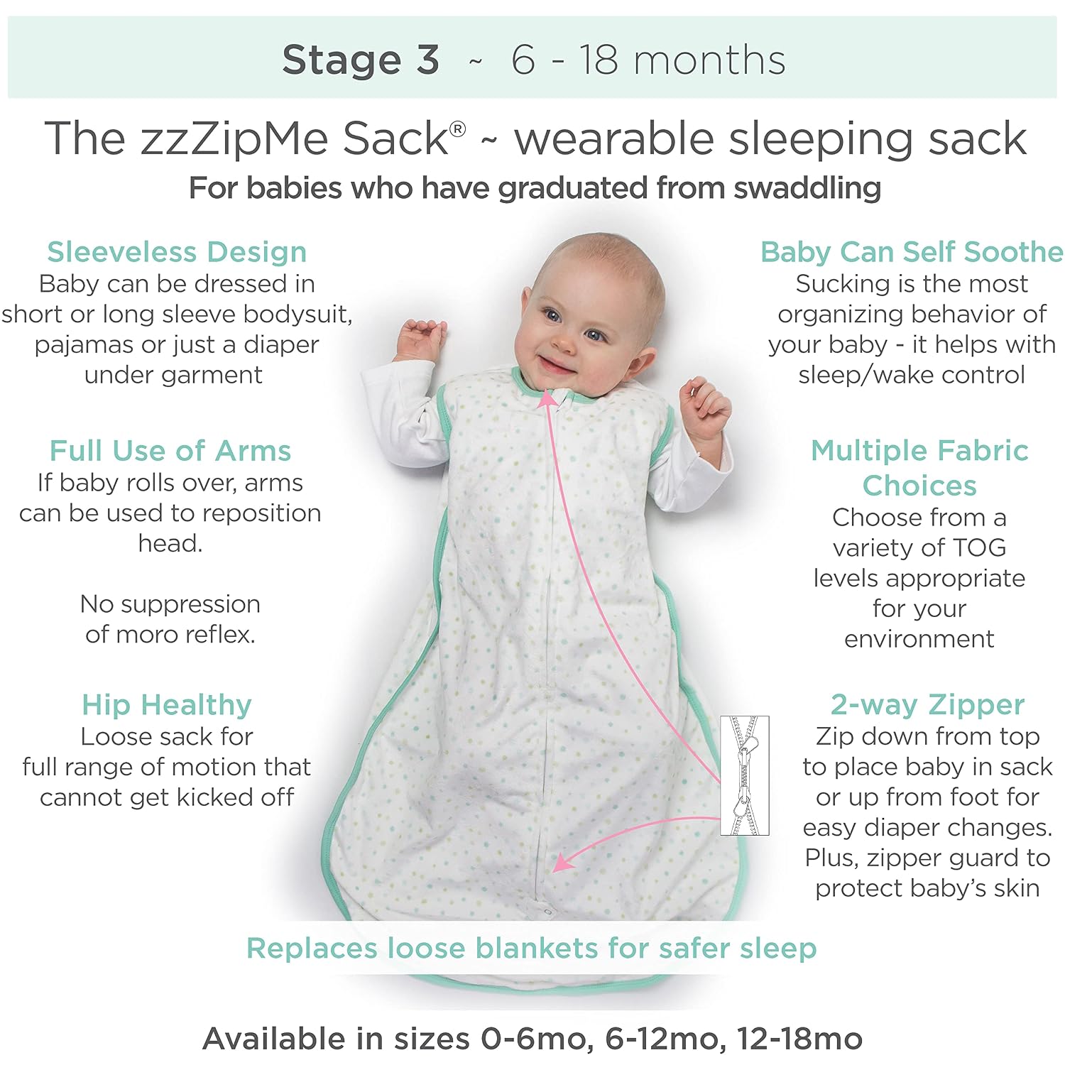 Thumbnail 4 de Amazing Baby Cotton Sleeping Sack, Medium