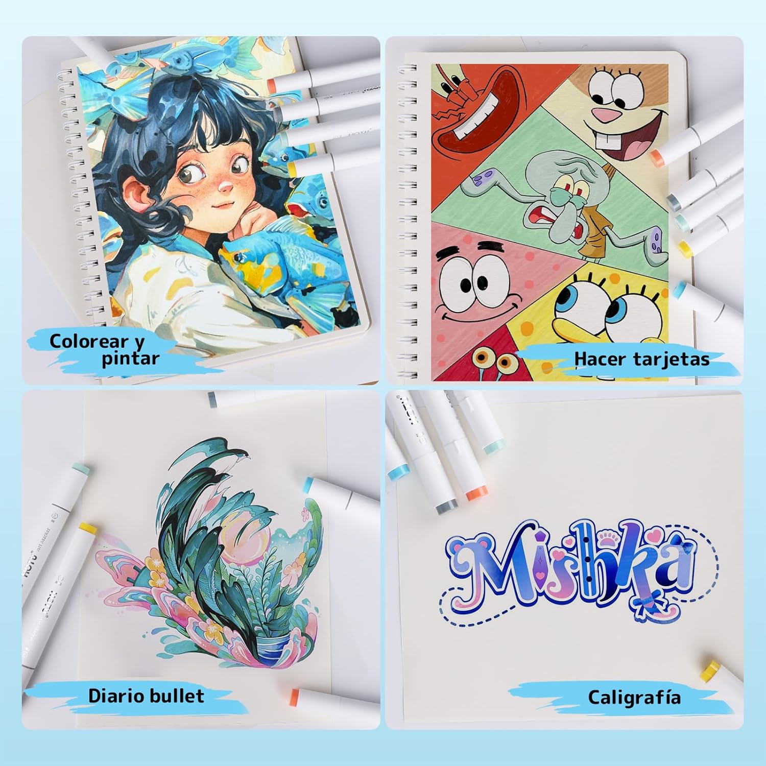 Thumbnail 5 de HOTU Alkoholmarker Brush Tip 60 🎨