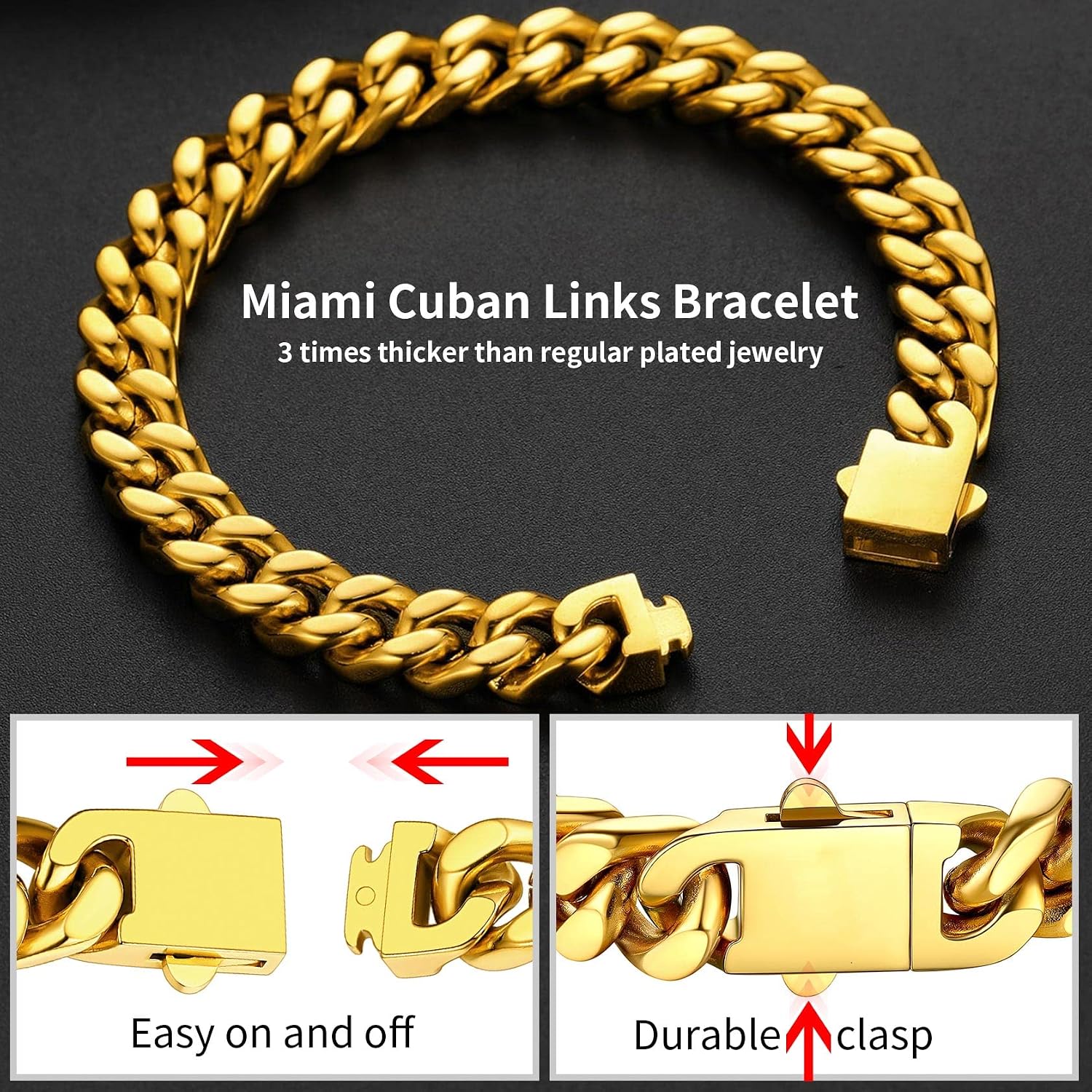 Detalle de ChainsHouse Gourmette 19 cm Maille Cubaine