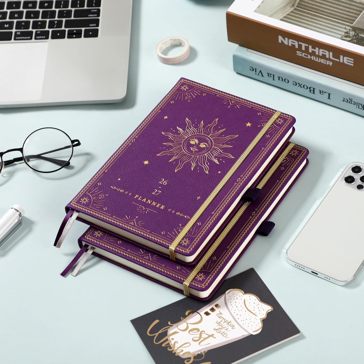 Thumbnail 6 de Artfan Academic Planner 2026-2027, Weekly & Monthly, Faux Leather, Purple