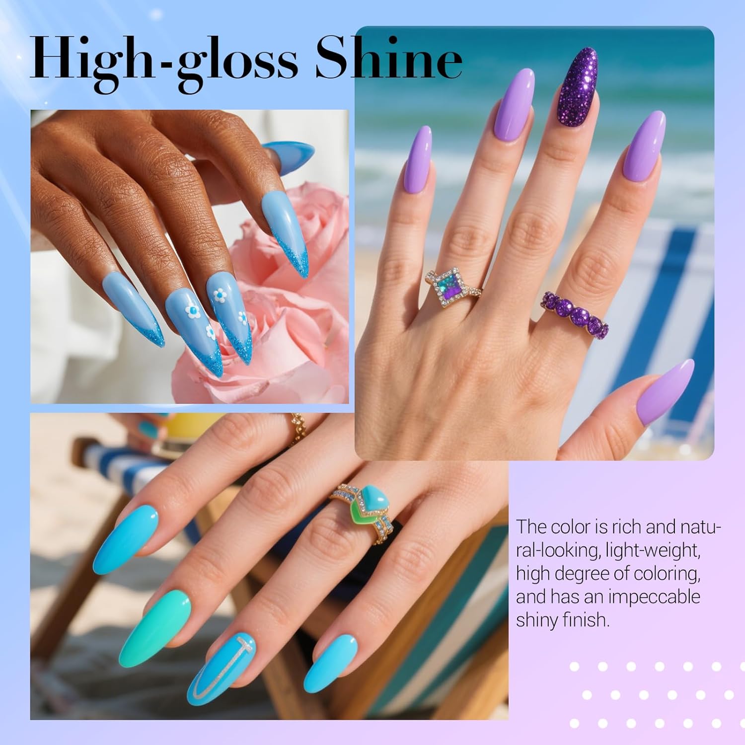 Detalle de AZUREBEAUTY Dip Powder Nail Kit Starter (31-Piece) with 20 Color Dipping Powders + Base/Top/Activator
