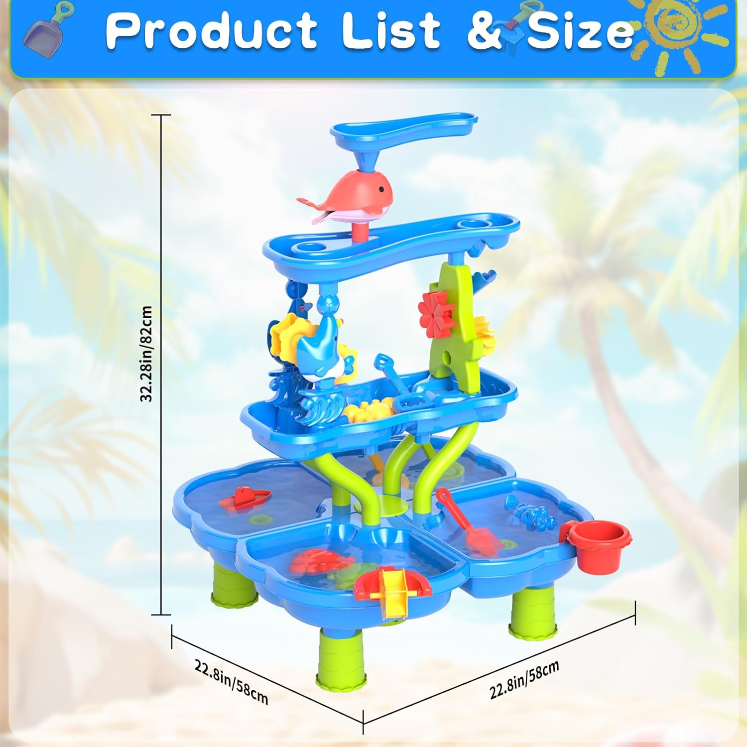 Detalle de Doloowee Water Table for Children – Sand and Water Play Table for Toddlers (Outdoor Garden Toy)
