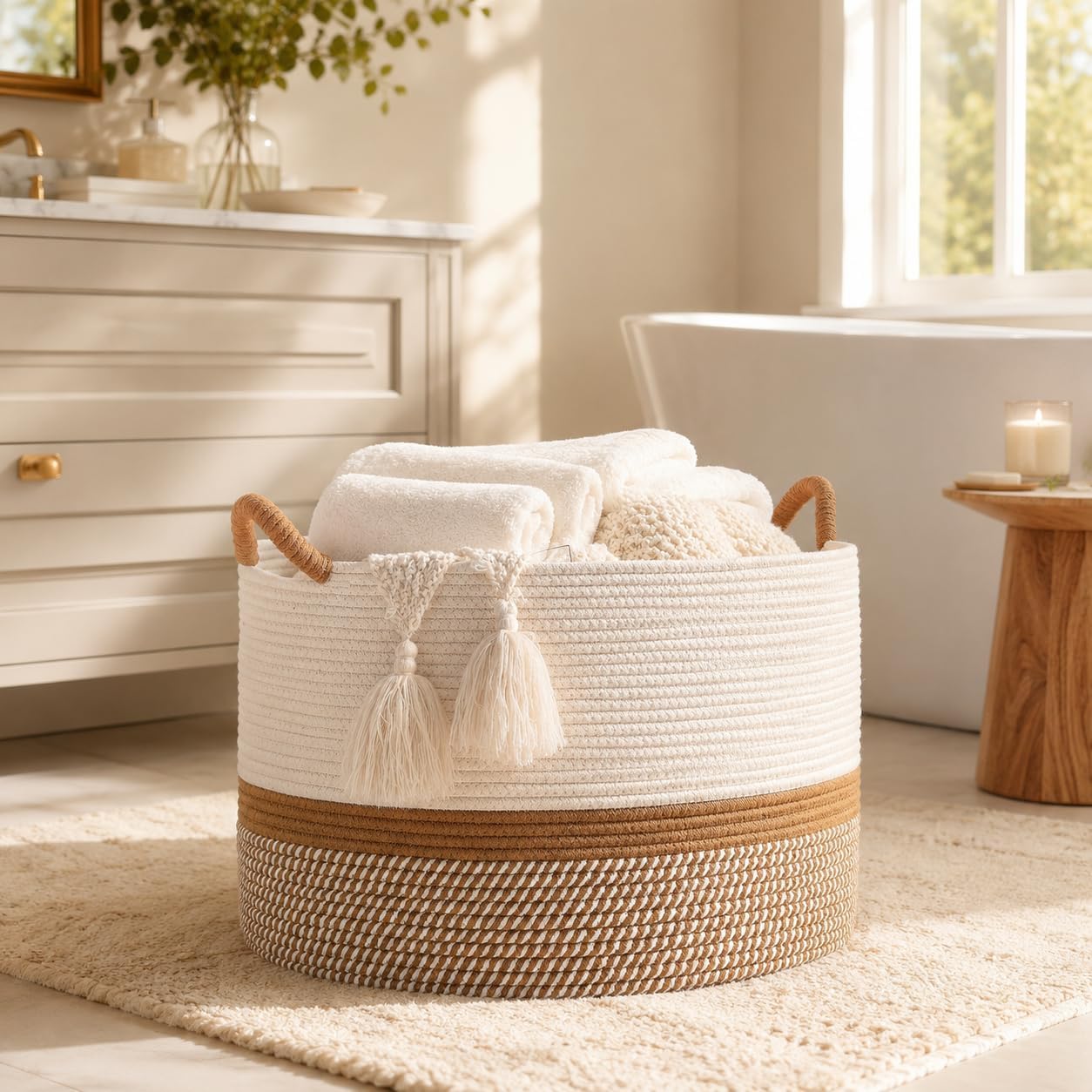 Thumbnail 4 de KAKAMAY Large Blanket Basket 20x13"