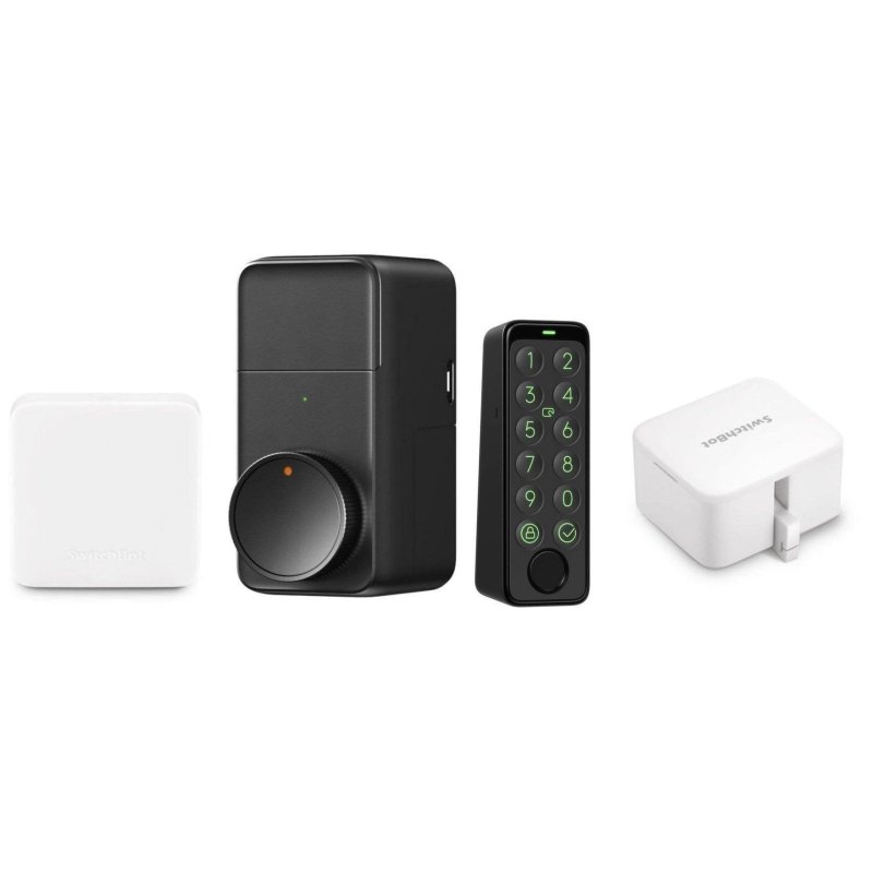 Detalle de SwitchBot Lock Pro Pack: 2 Cerraduras Inteligentes con Hub, Keypad Touch y Bot de conmutación