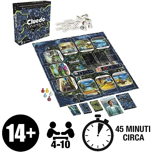 Detalle de Hasbro Gaming Cluedo Conspiracy – Gioco da Tavolo per 4‑10 giocatori (14+) con identità segrete e strategia