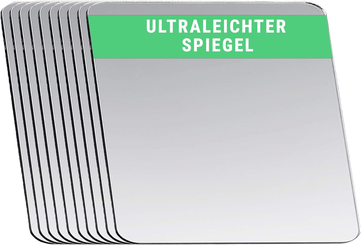 Thumbnail 6 de Falkenhorn Handspiegel doppelseitig ultraflach aus Acryl, quadratisch 4,5 × 4,5 cm (5er-Set)