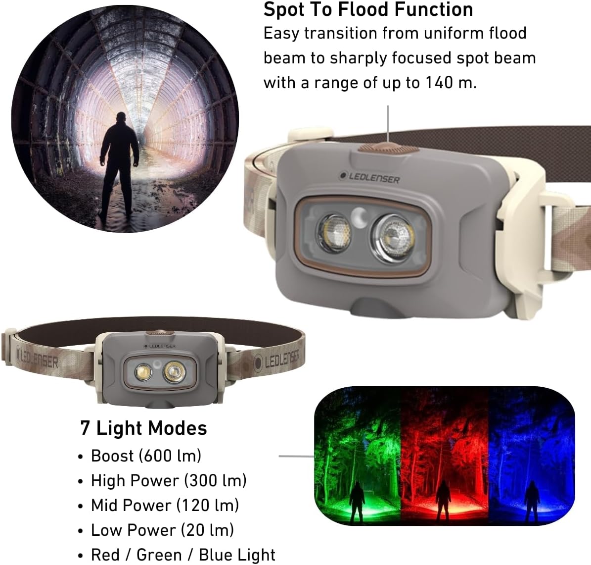 Thumbnail 1 de Ledlenser HF4R Signature Rechargeable Head Torch (600lm) with RGB light, 7 modes & USB-C
