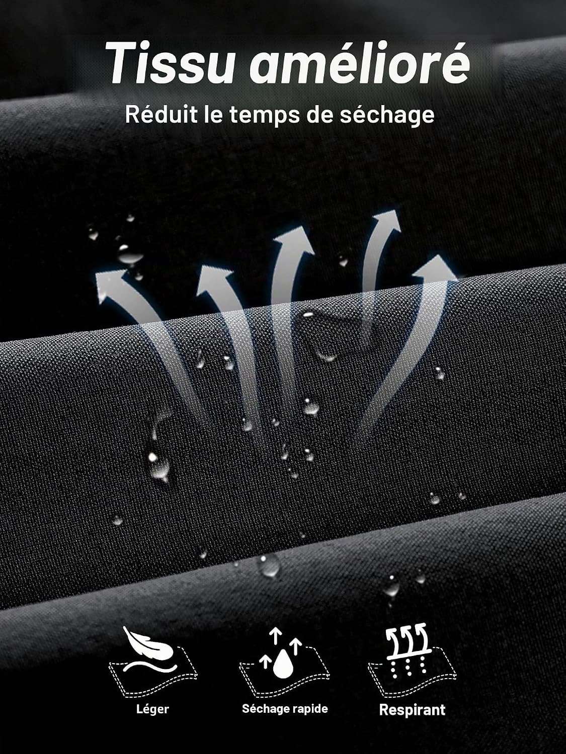 Detalle de Arcweg Shorts de Bain Homme Étanche Séchage Rapide 2 en 1 avec Doublure de Compression Noir L (EU)