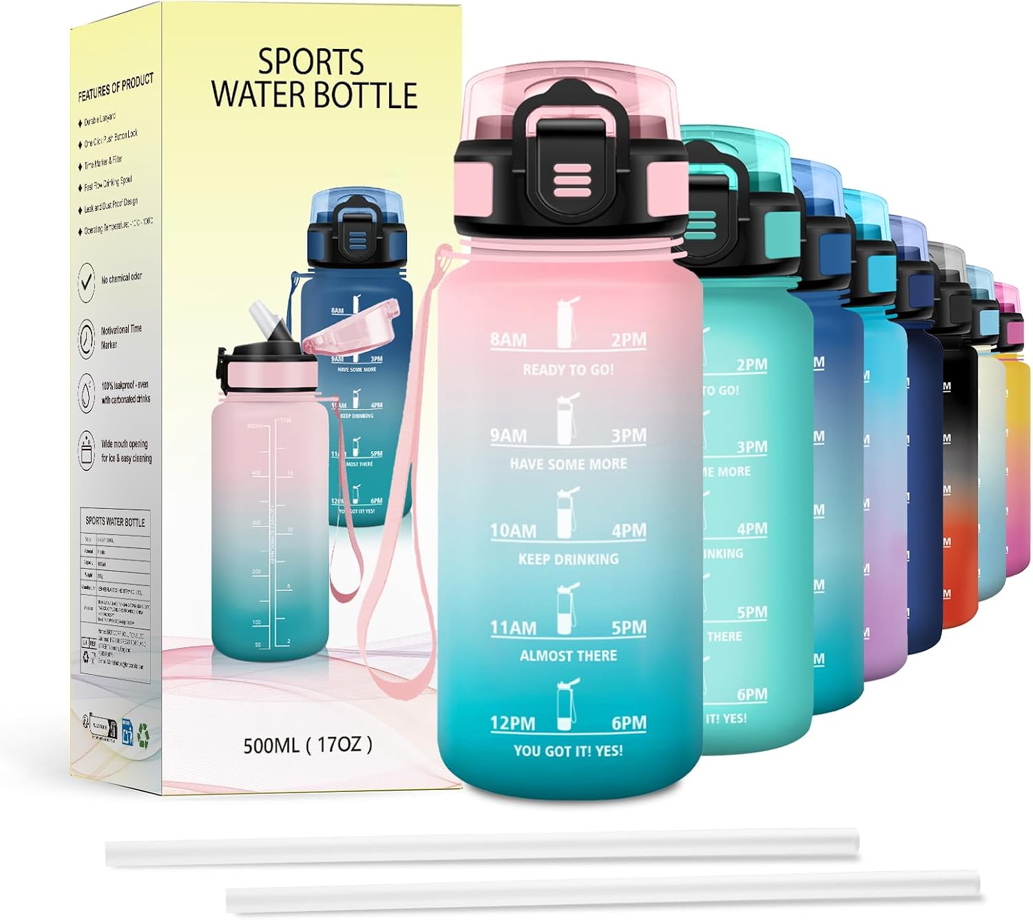 Detalle de JAPORIA borraccia 500 ml con cannuccia