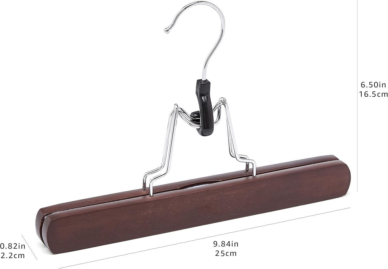 Detalle de Amazon Basics Holzkleiderbügel für Hosen, Kirschrot, 10er-Pack – 25 × 16,5 cm