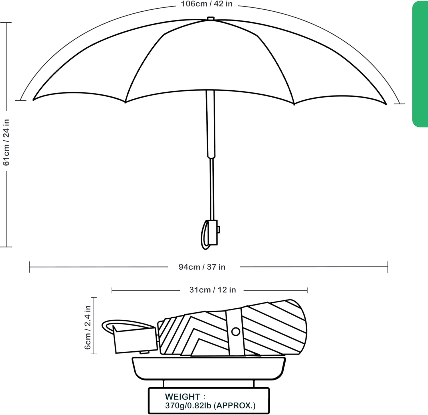 Thumbnail 4 de ACEIken Inverted Auto Open/Close Travel Umbrella – Windproof, Compact & Water-Repellent