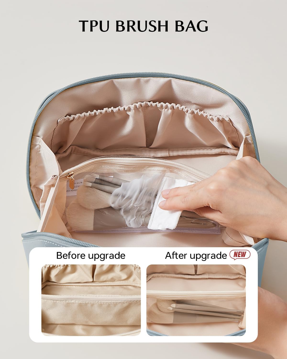 Thumbnail 2 de EACHY Travel Makeup Bag: Large Capacity, Waterproof PU Leather Organizer for Travel