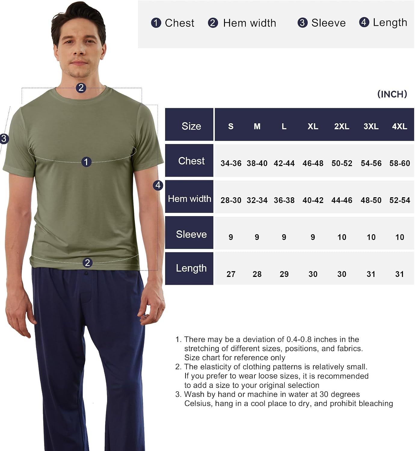 Detalle de BAMBOO COOL Men's Crew Neck Undershirts – Moisture-Wicking Bamboo-Polyester (Pack of 3 or 6)