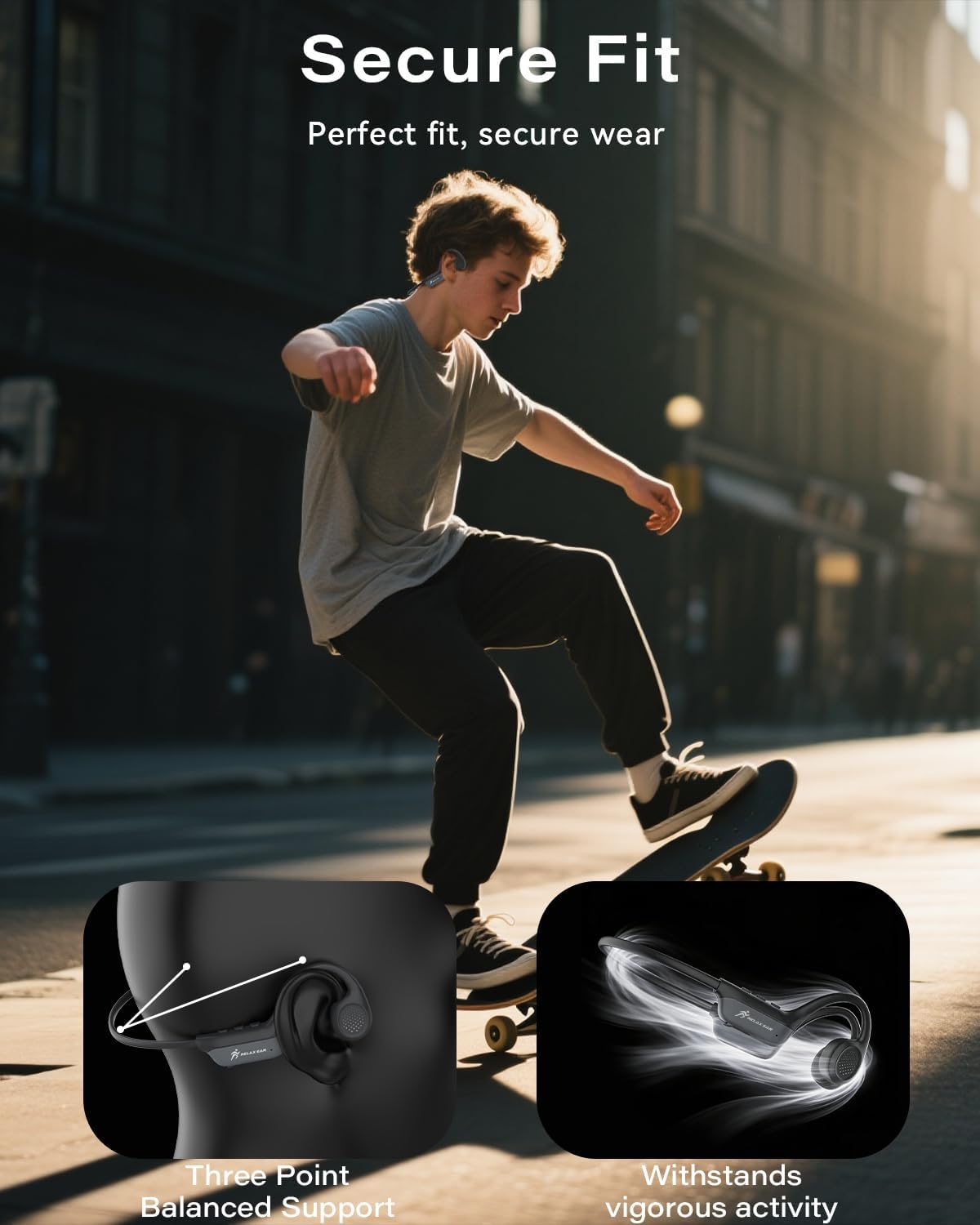 Thumbnail 6 de SANOTO Knochenschall Kopfhörer Bluetooth 6.0 – Open-Ear Knochenleitung für Sport, 10 Stunden Akku, IPX6
