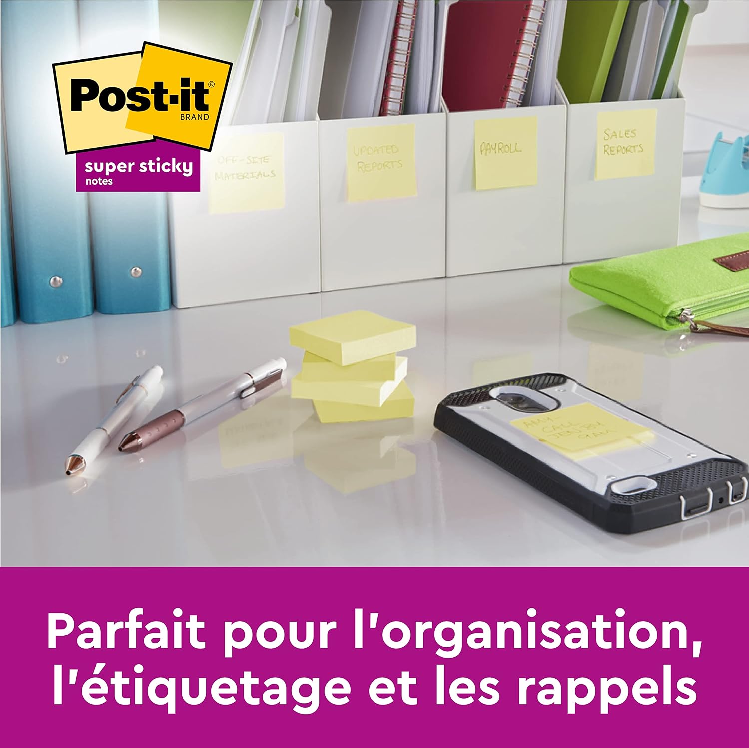 Thumbnail 6 de Post-it Notes Super Sticky 76 x 127 mm 6 blocs