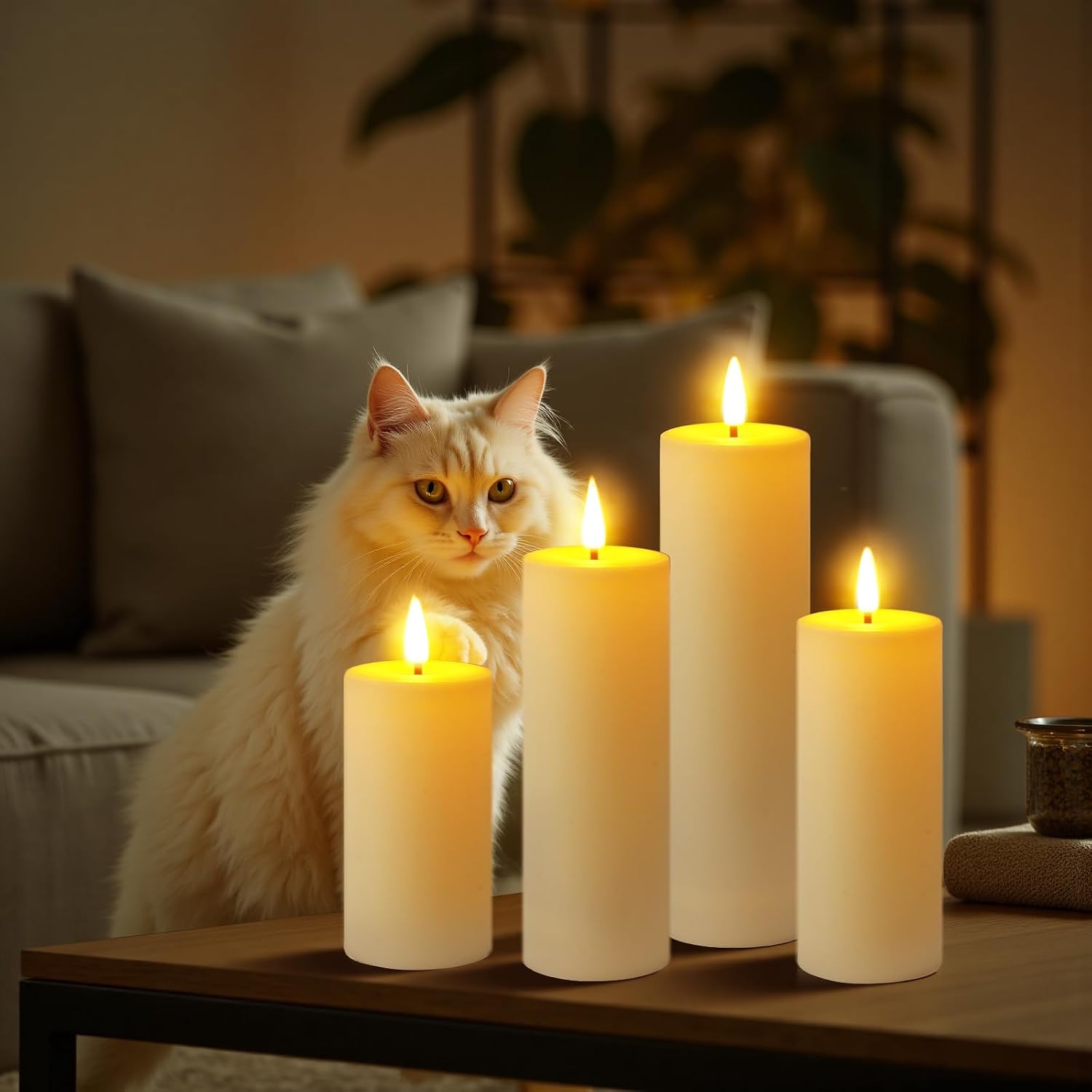 Thumbnail 6 de Set Ketom 8 candele LED Fiamma Oscillante con telecomando e timer (avorio) per esterni