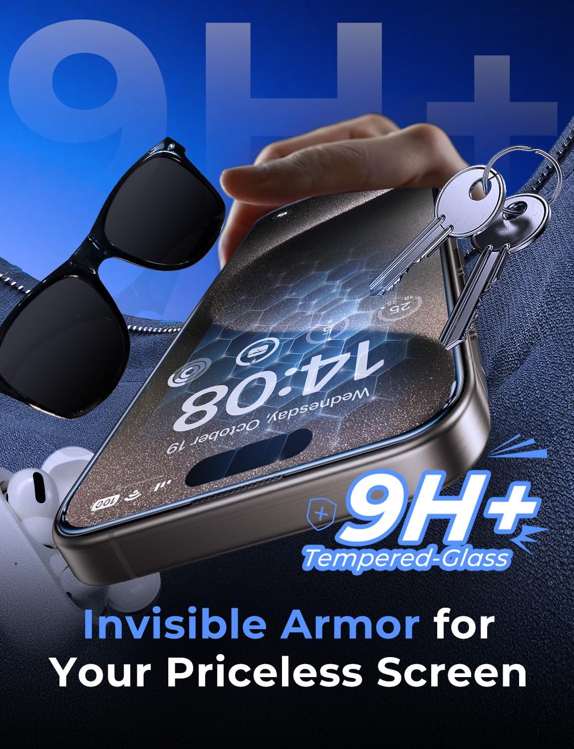 Thumbnail 3 de MAGIC JOHN Screen Protector for iPhone 15 Pro Max 6.7