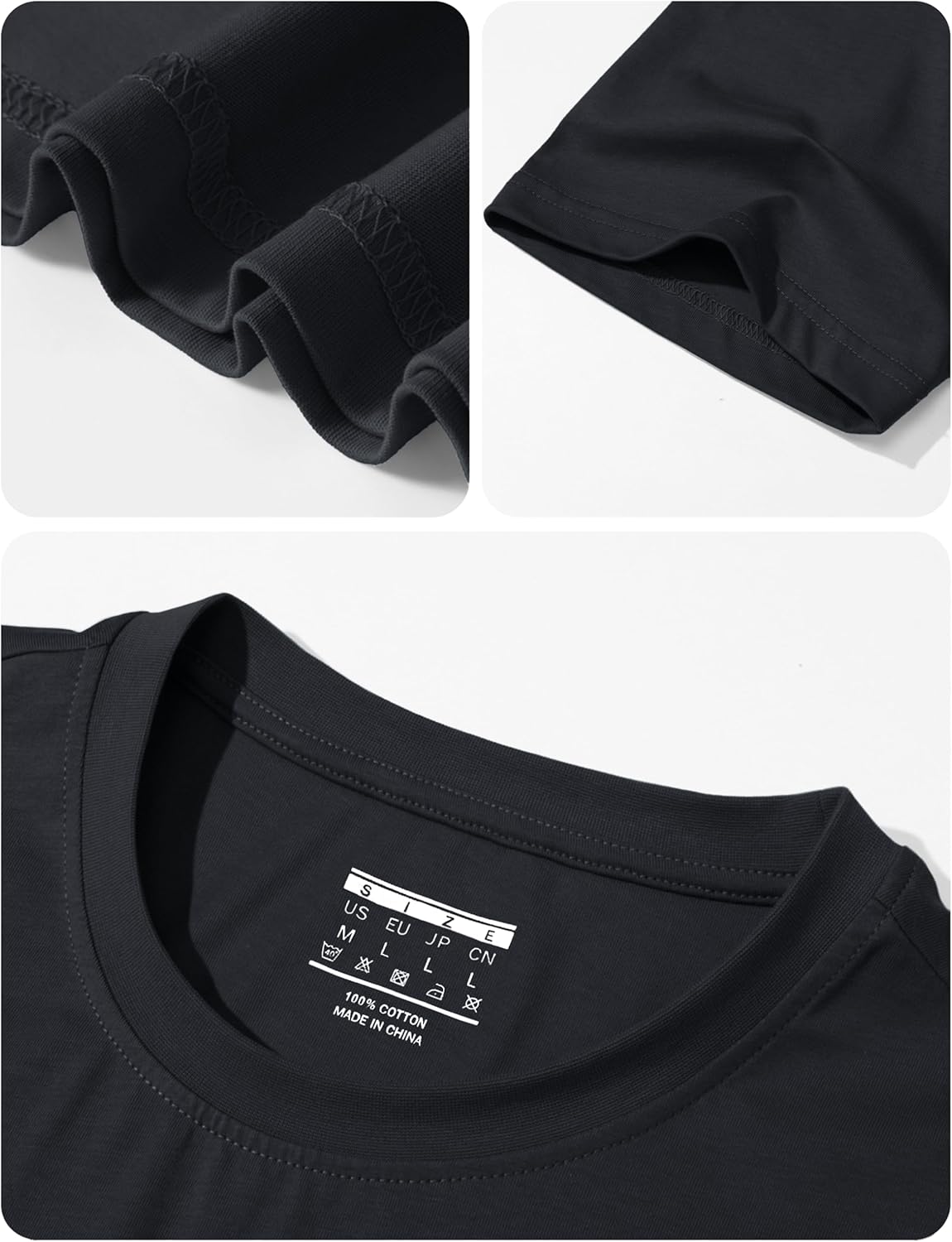 Thumbnail 5 de TACVASEN Herren Kurzarm Baumwolle T-Shirt – Rundhals, Regular Fit, weiches Basic-Top