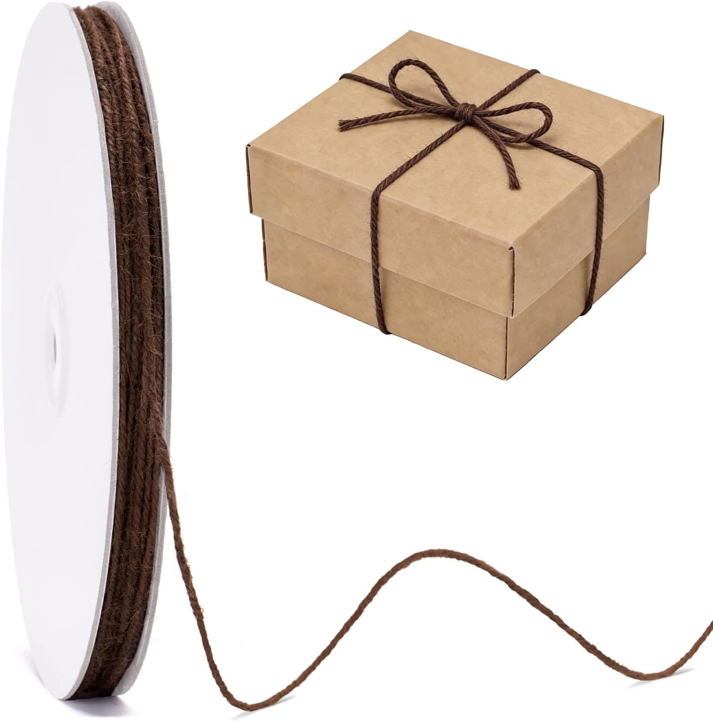 Detalle de jijAcraft 2mm Jute Schnur Braun – 100 m für DIY, Geschenkverpackung und Garten
