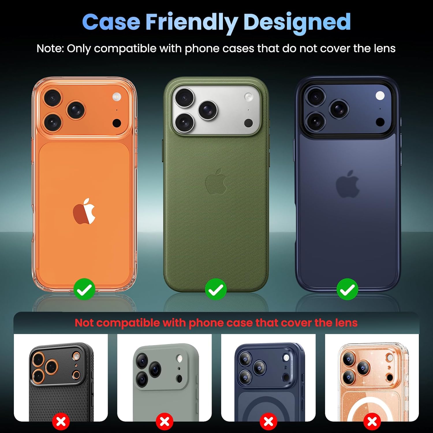 Detalle 2 de Uyiton iPhone 17 Pro Max Camera Lens Protector 2025