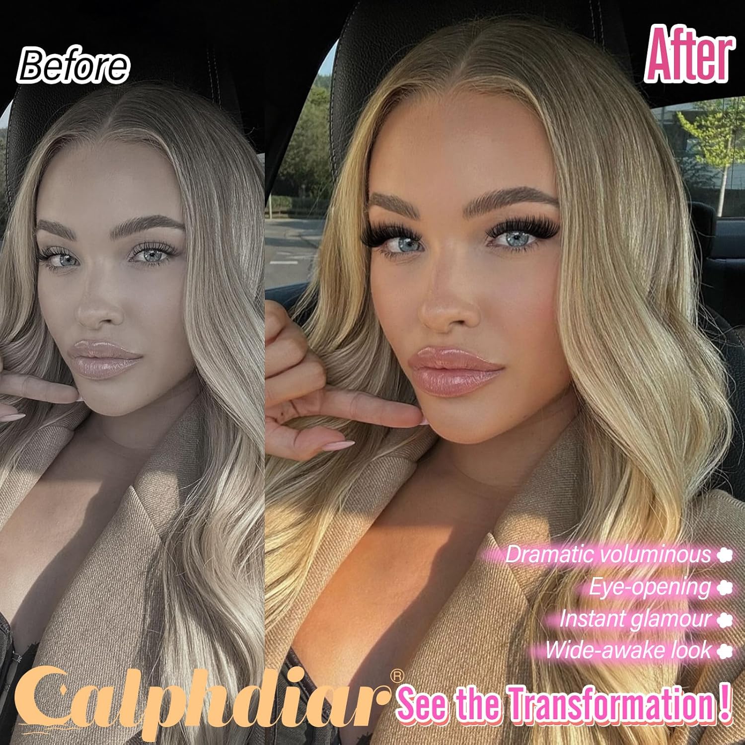 Detalle de calphdiar Lashes Clusters 60D+80D Thick Eyelash Clusters – 480Pcs Wispy DIY Extensions
