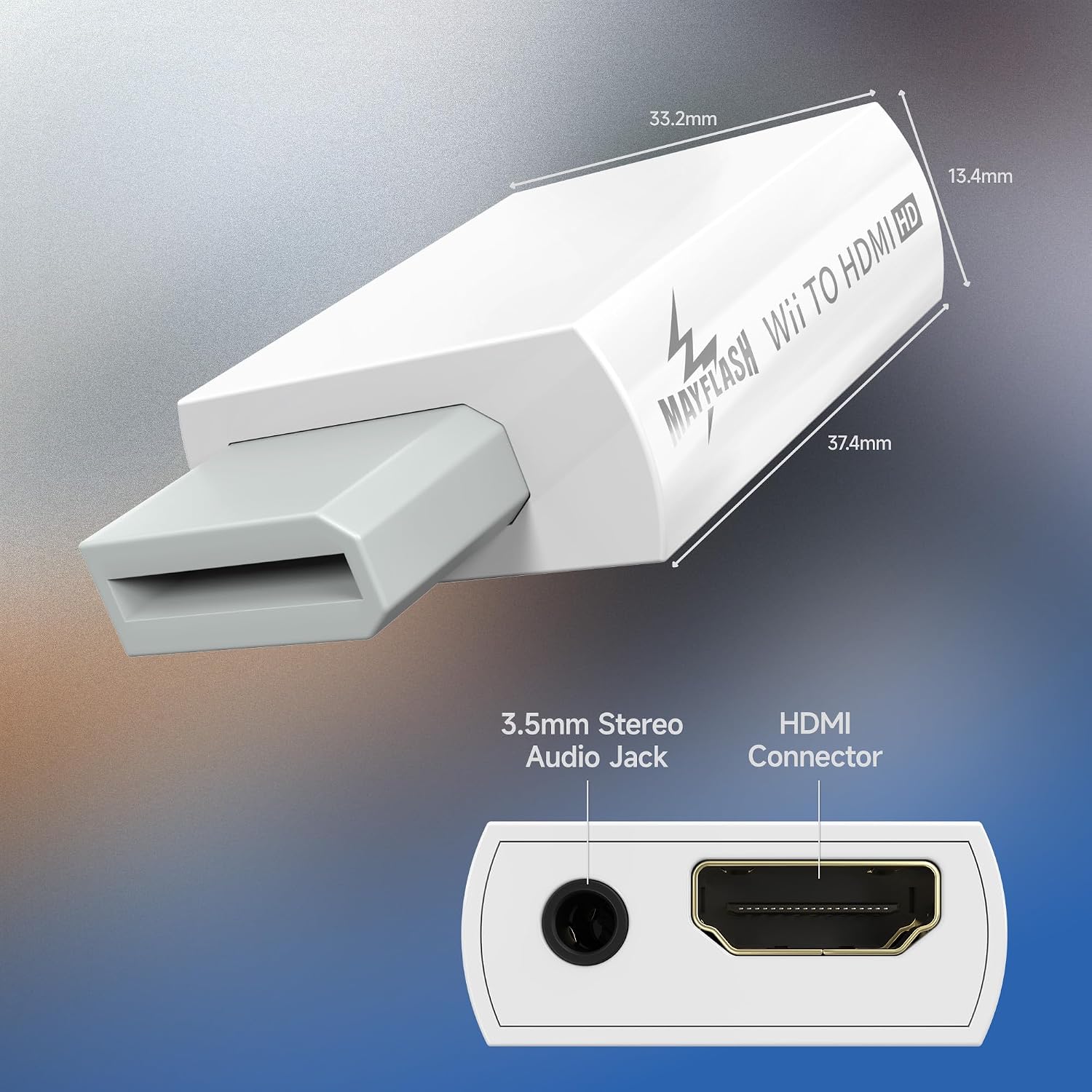 Detalle de MAYFLASH Wii HDMIコンバーター 3.5mm音声出力・小型プラグアンドプレイ対応