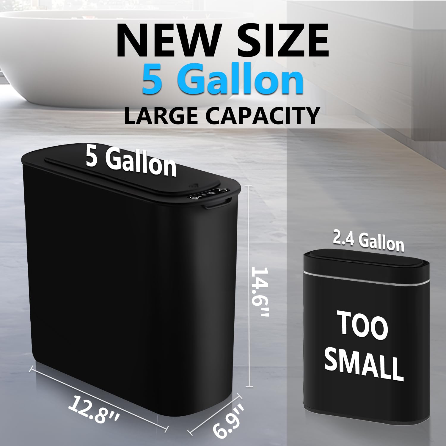 Detalle 2 de TIPGO 5-Gallon Motion Senor Trash Can ⚙